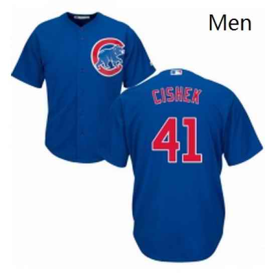 Mens Majestic Chicago Cubs 41 Steve Cishek Replica Royal Blue Alternate Cool Base MLB Jersey